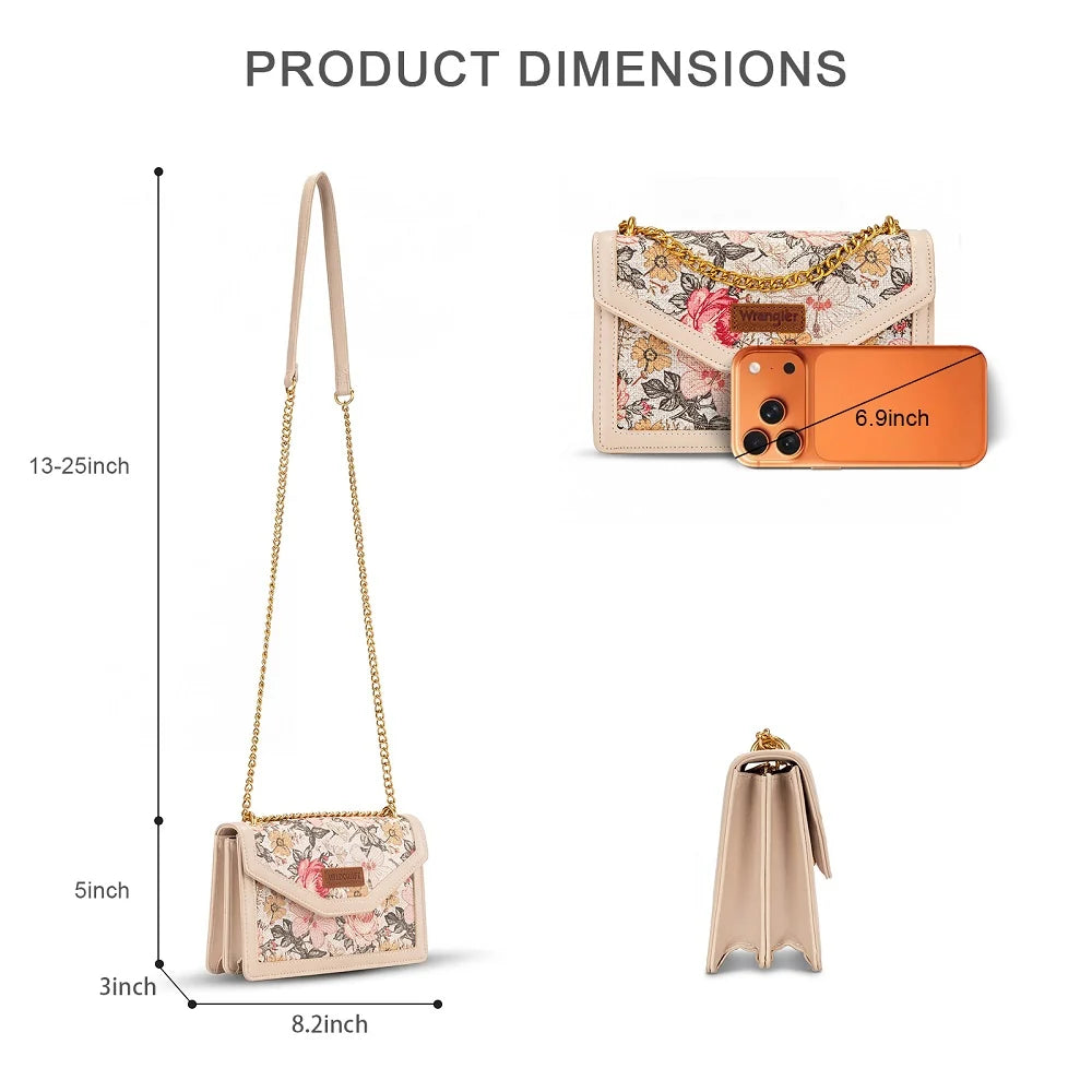 Wrangler Floral Print Chain Crossbody Bag (Pre-order item)
