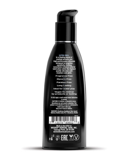 Wicked Sensual Care Ultra Chill Cooling Sensation Silicone Based Lubricant - 4 oz