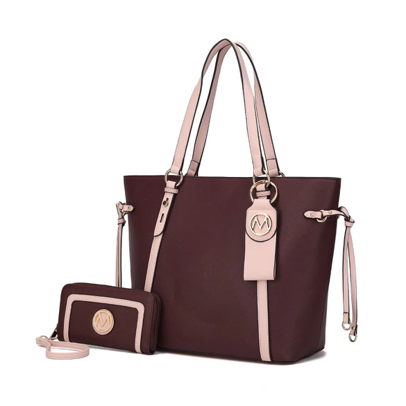 Kioea Tote Handbag, Wallet and Keyring Set Women