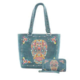 Montana West Sugar Skull Collection Concealed Handgun Tote w/Matching Wallet Set