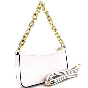 2 Way Crocodile Print Cross Body