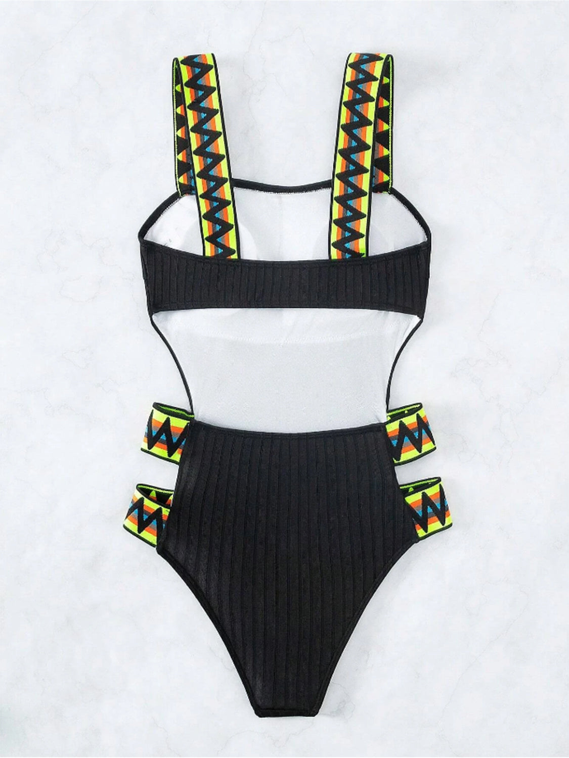 Cutout Wide Strap One-Piece Swimwear