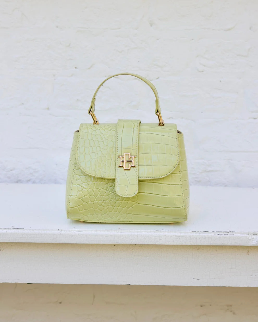 Tucker Handbag Lime Patent EC