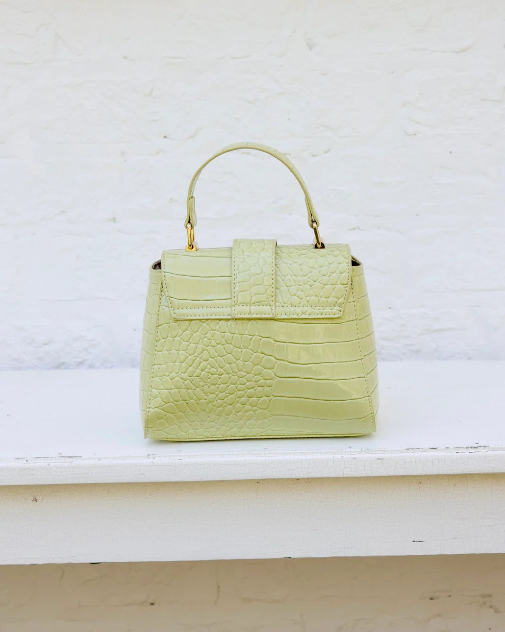 Tucker Handbag Lime Patent EC