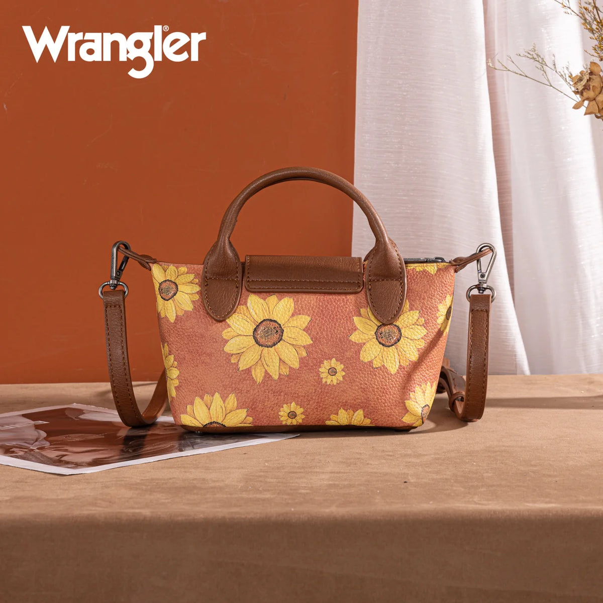 Wrangler Sunflower Print Mini Top Handle Crossbody (Pre-order item)