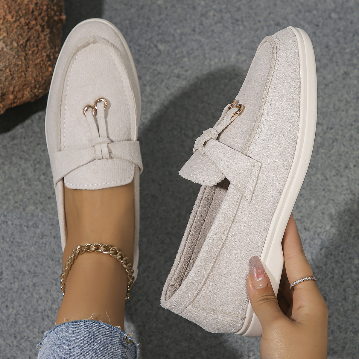 Round Toe Flat Slip-Ons