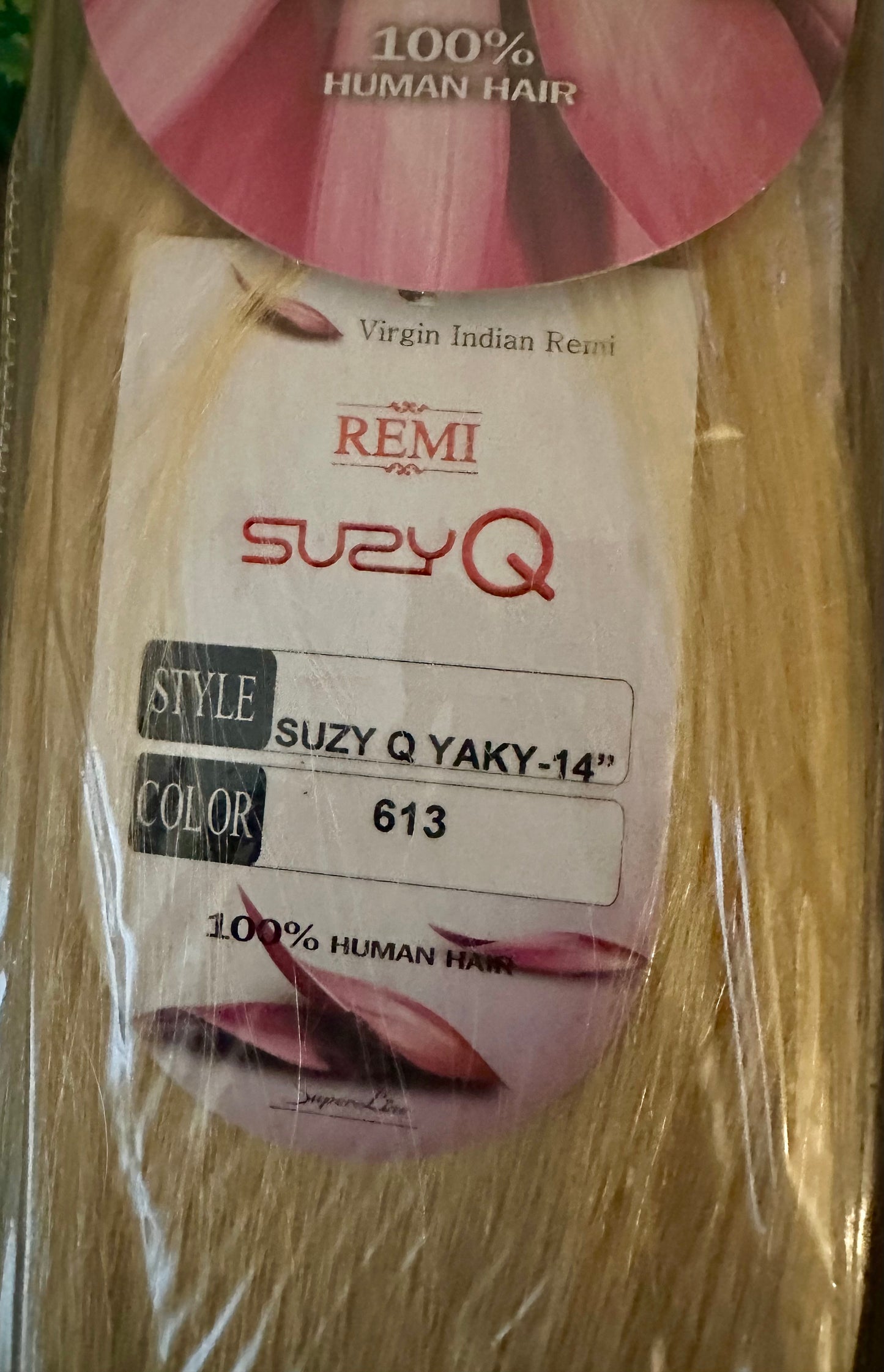 Virgin Indian Remi 100% Human Hair Suzy Q Yaky 14’