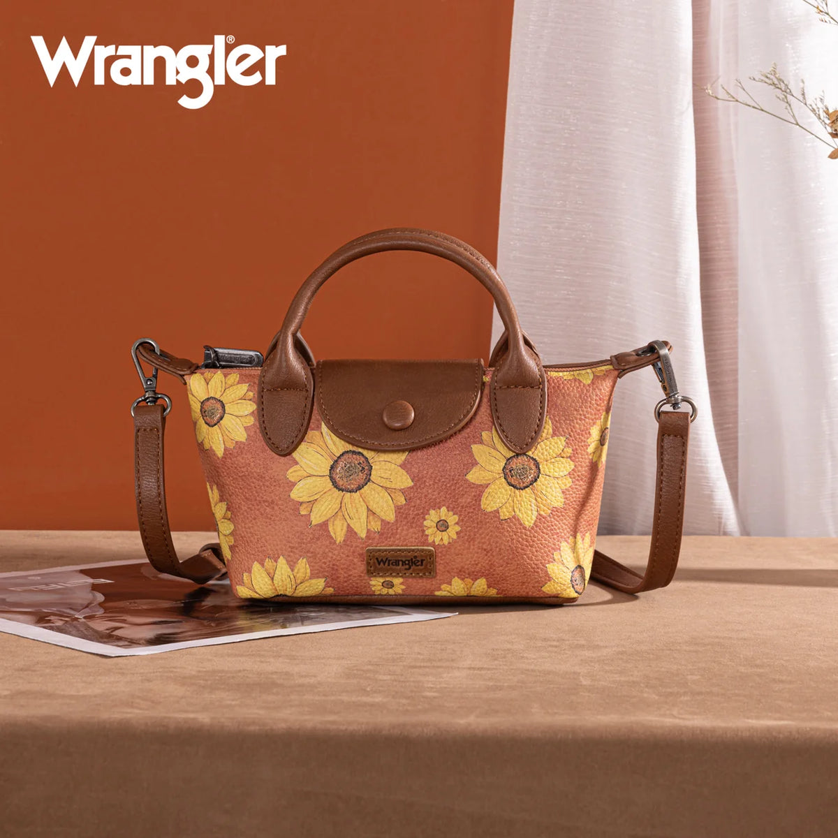 Wrangler Sunflower Print Mini Top Handle Crossbody (Pre-order item)