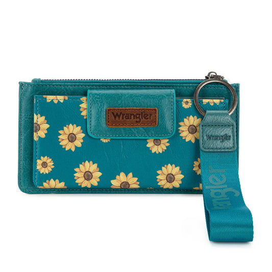 Wrangler Sunflower Print Card Wallet/Wristlet (Pre-order item)