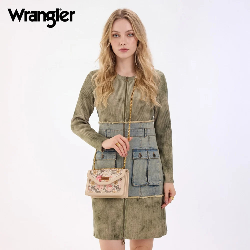 Wrangler Floral Print Chain Crossbody Bag (Pre-order item)
