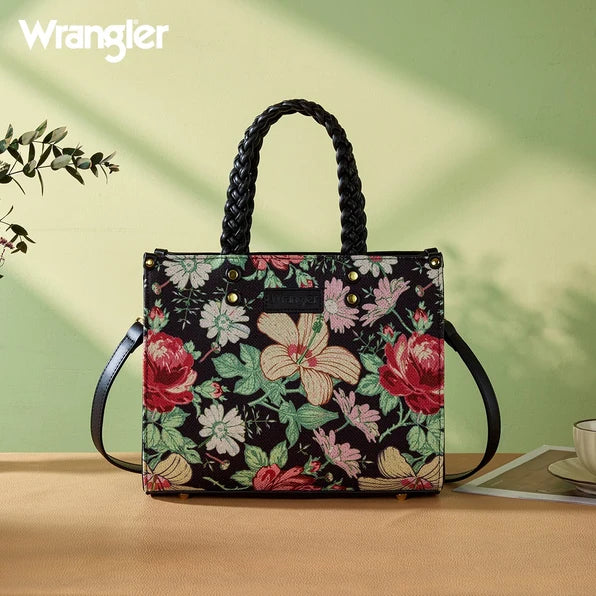 Wrangler Floral Print Braided Tote Bag (Pre-order item)