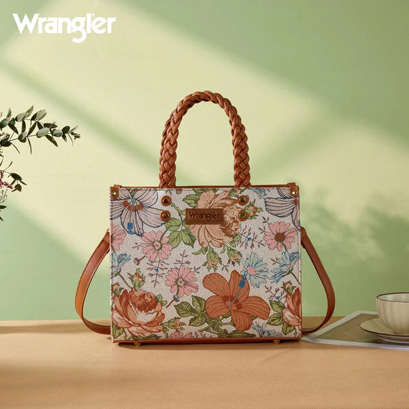 Wrangler Floral Print Braided Tote Bag (Pre-order item)