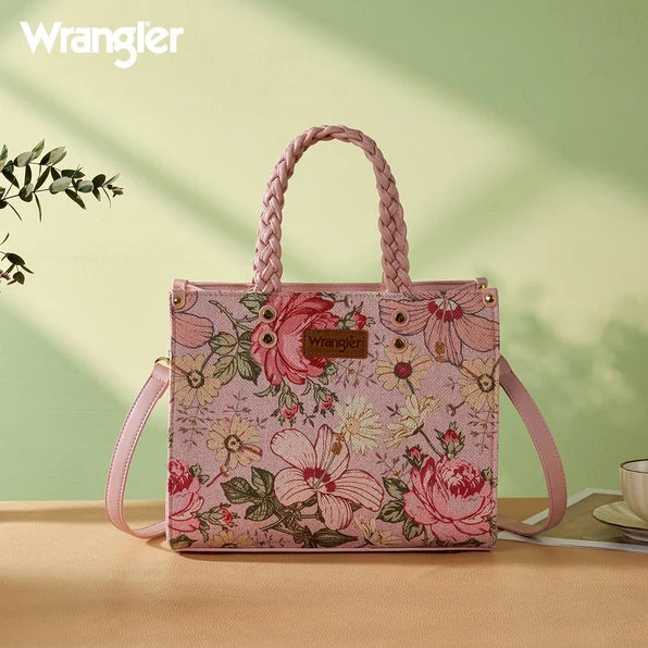 Wrangler Floral Print Braided Tote Bag (Pre-order item)