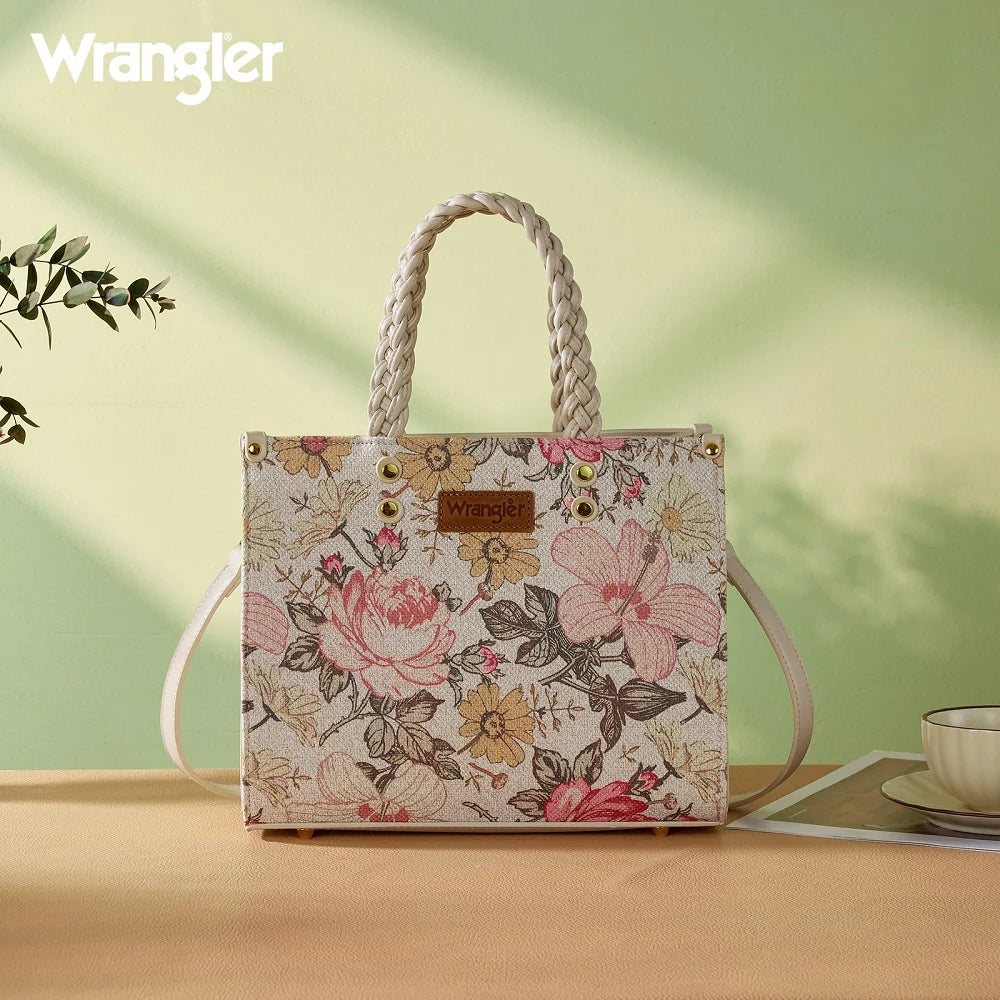 Wrangler Floral Print Braided Tote Bag (Pre-order item)