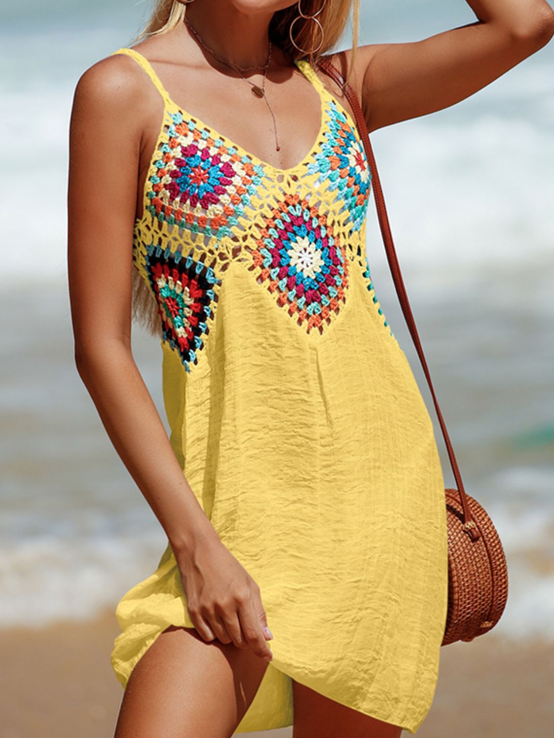 Cutout V-Neck Cover-Up Dress