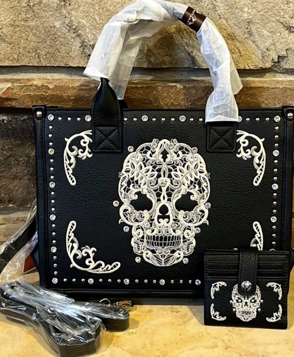 Montana West Sugar Skull Conceal Carry Crossbody Bag