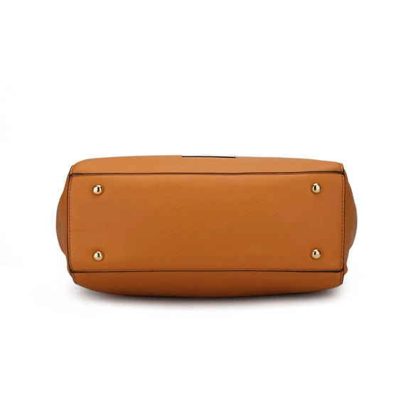 Iris Snake Embossed Tote Bag with Matching Wristlet Pouch