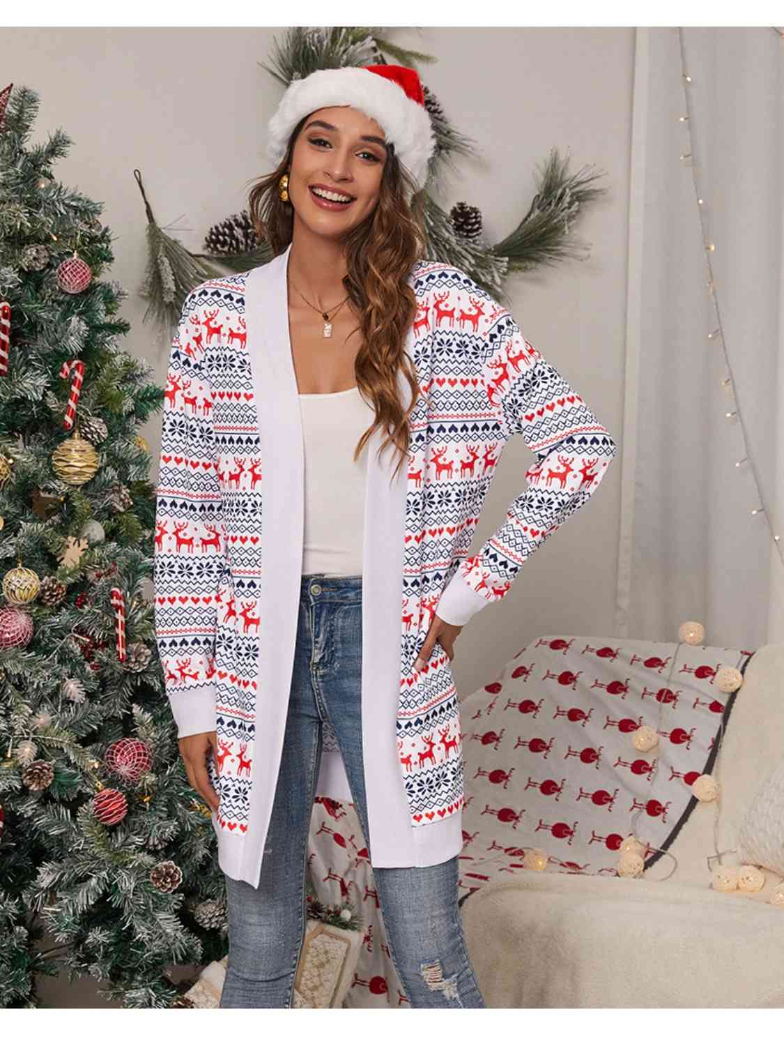 Christmas Open Front Cardigan