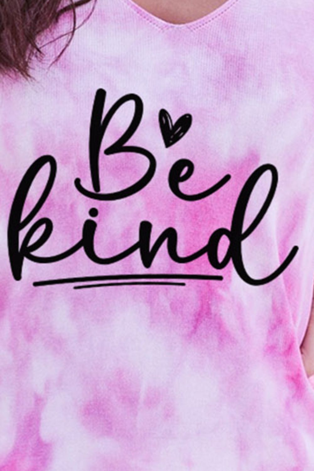 BE KIND Graphic Tie-Dye V-Neck Tank