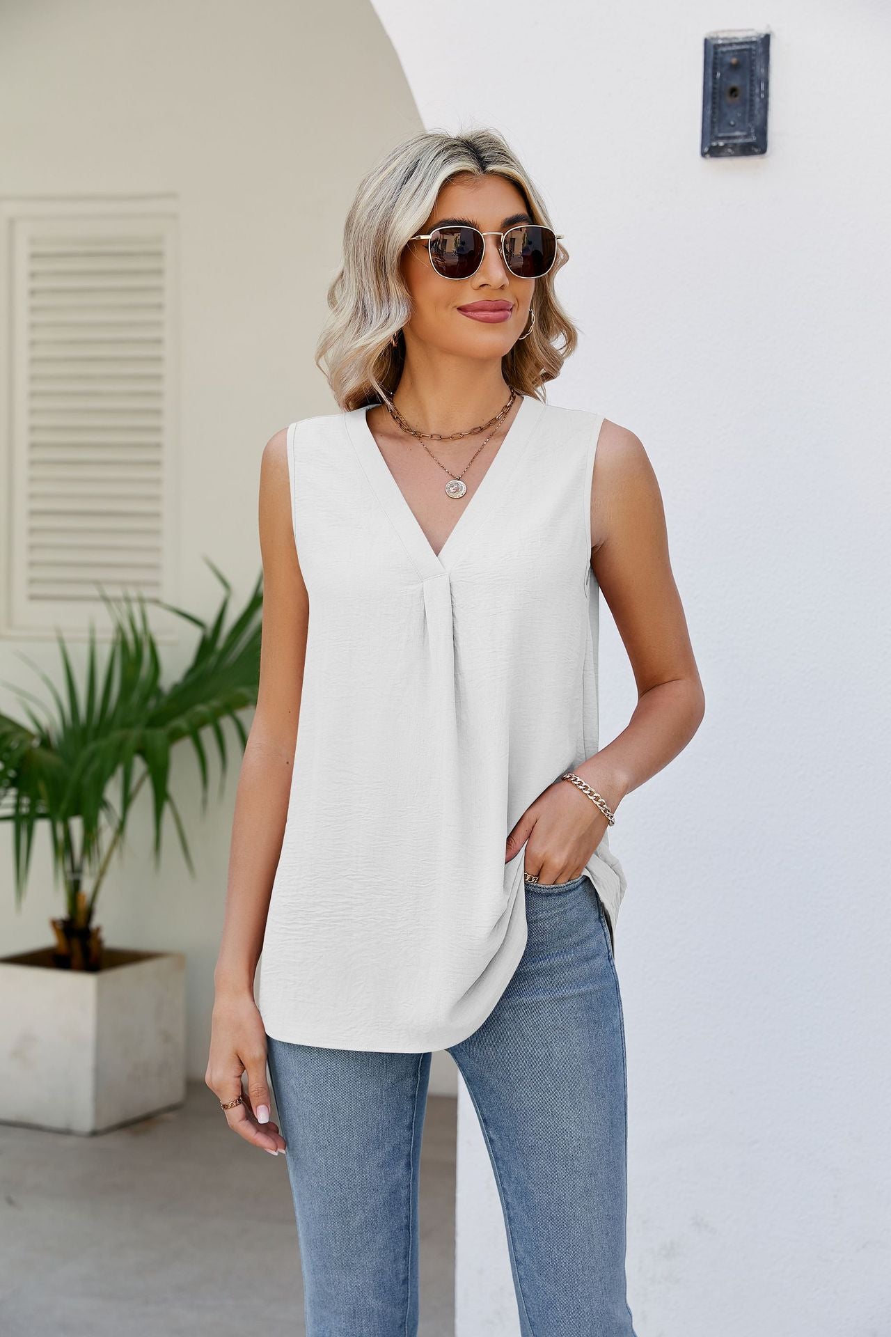 V-Neck Tunic Tank Top