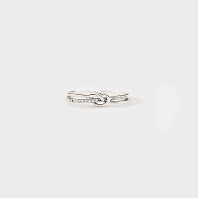 925 Sterling Silver Double-Layered Knot Ring