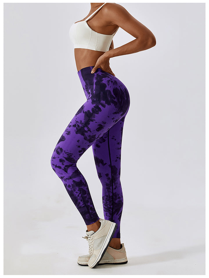 Tie Dye Wide Waistband Active Leggings