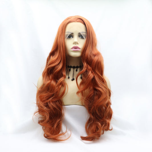 13*3" Lace Front Wigs Synthetic Long Wavy 24" 130% Density