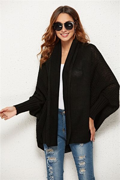 Open Front Batwing Sleeve Cardigan