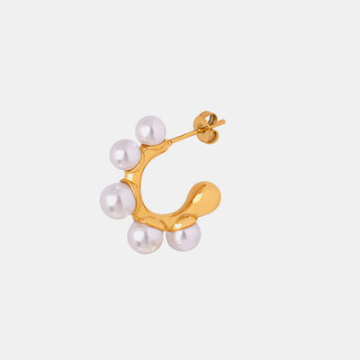 Synthetic Pearl 18K Gold-Plated Earrings