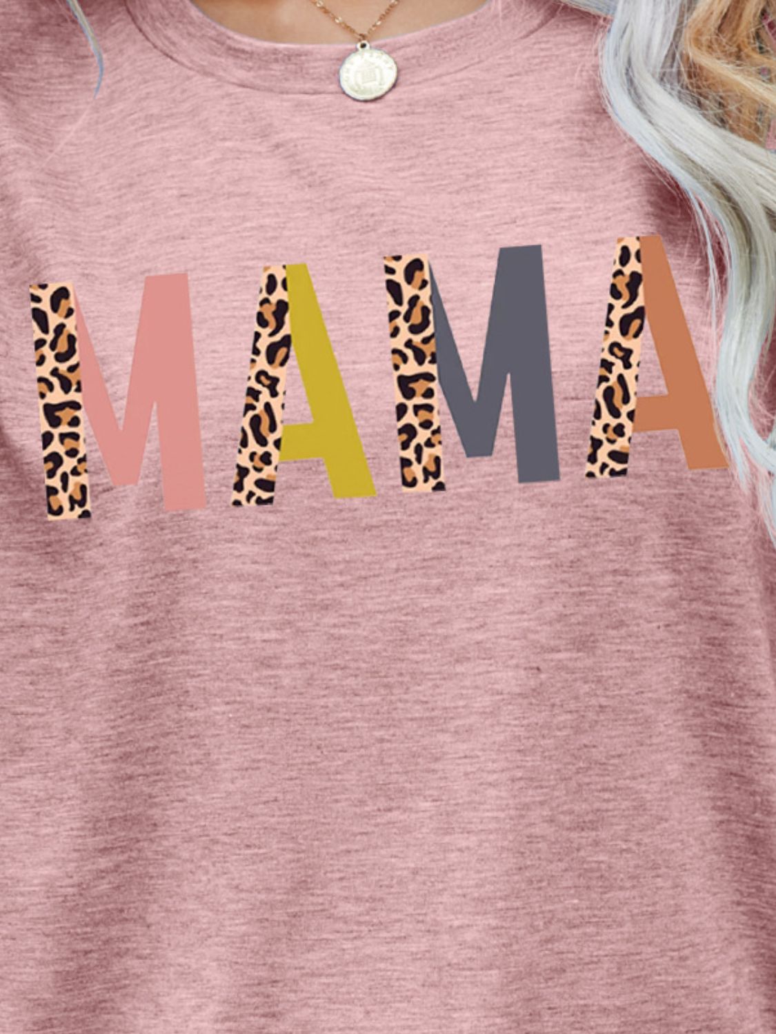 MAMA Leopard Graphic Short Sleeve Tee