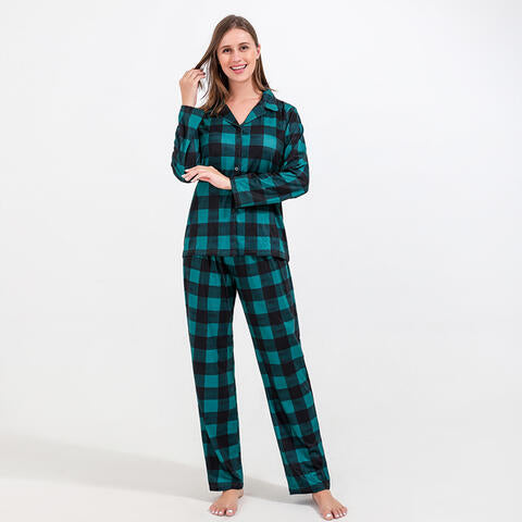 Women Plaid Shirt and Pants Set