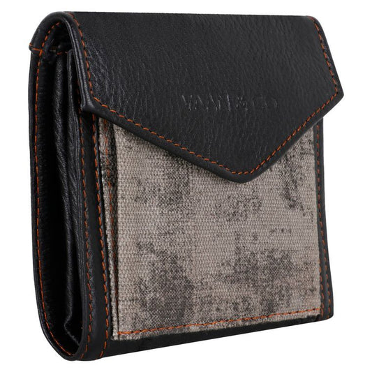 Men’s Polly Black Tri-Fold Wallet ( Upcycled Genuine Leather)
