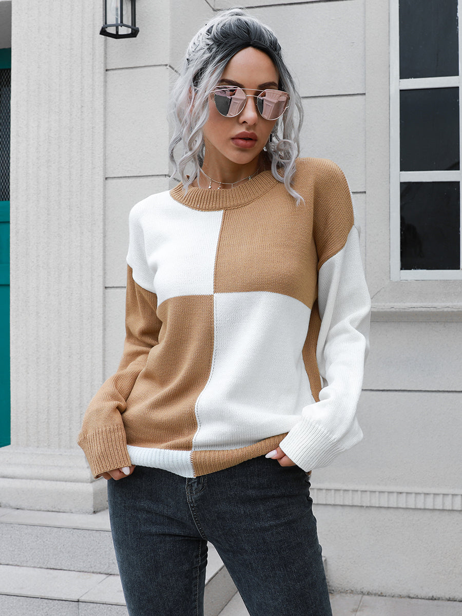 Contrast Drop Shoulder Sweater