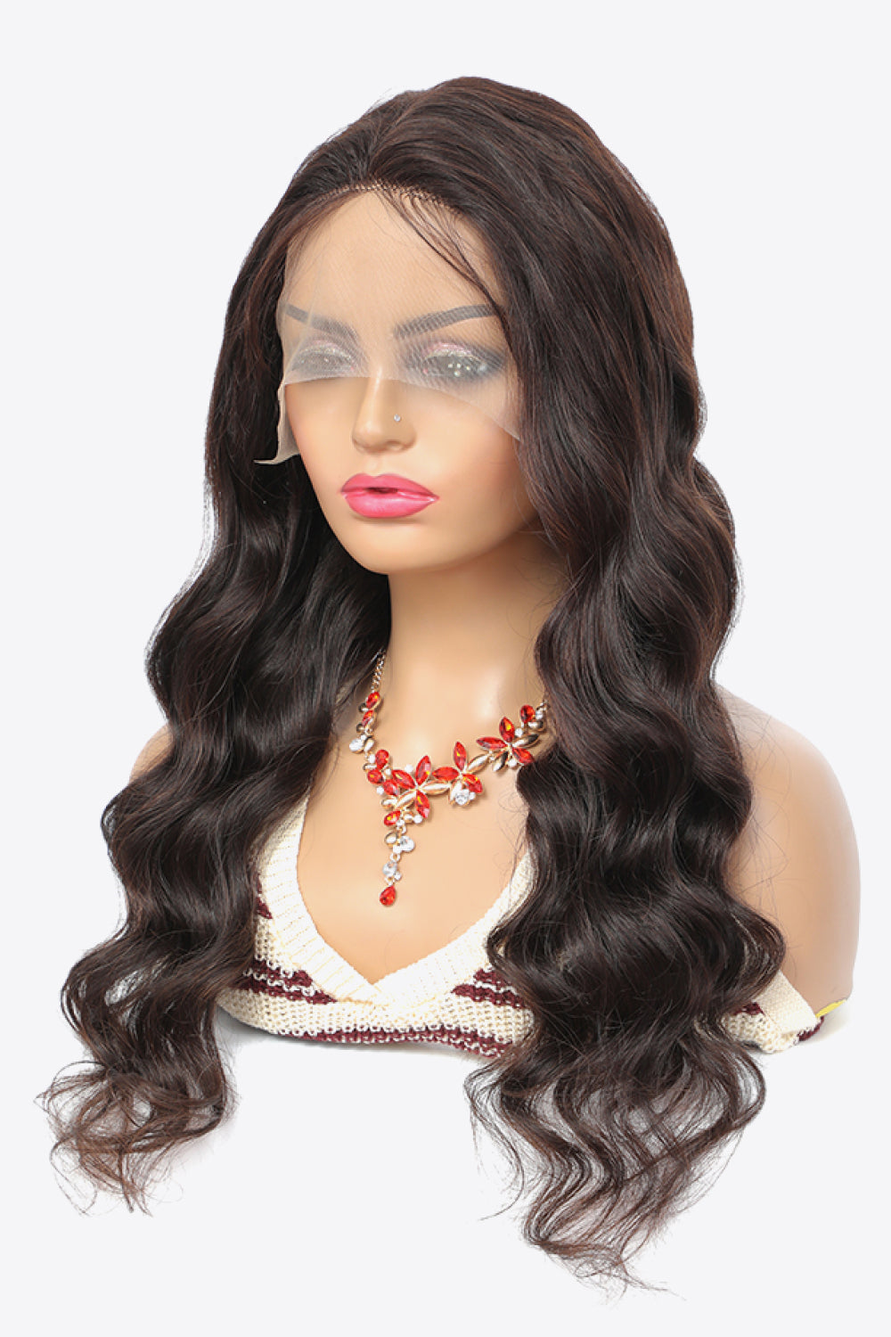 20" 13x4 Lace Front Wigs Body Wave Human Virgin Hair Natural Color 150% Density