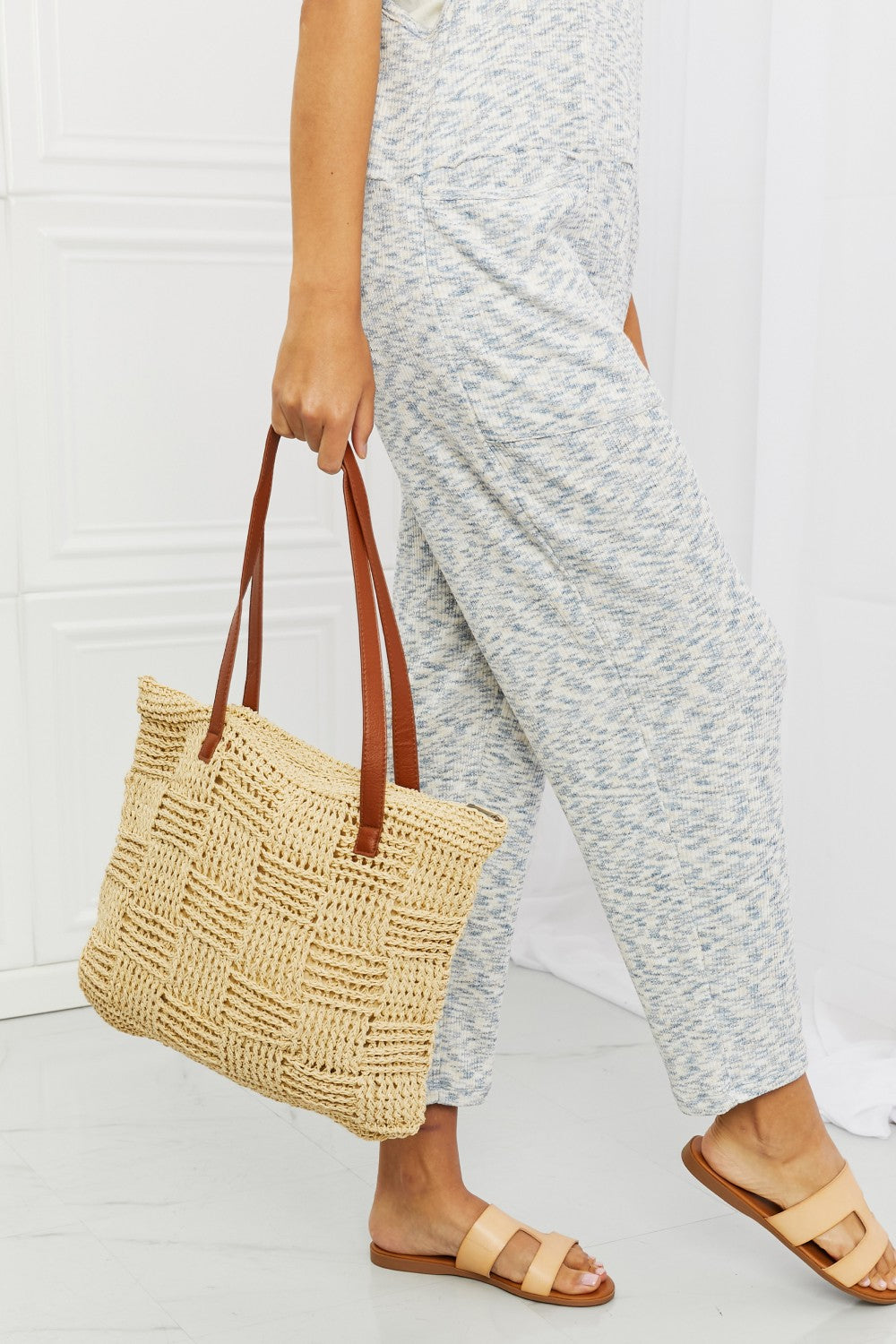 Fame Picnic Date Straw Tote Bag