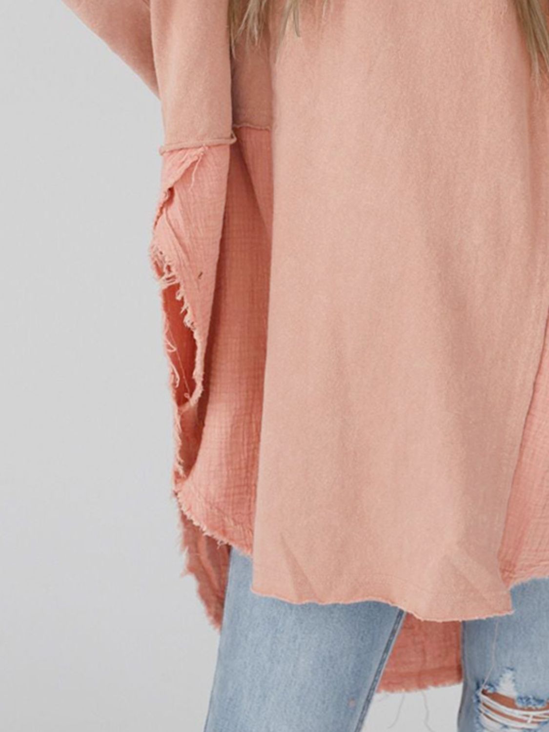 Curved Hem Dolman Sleeve Top