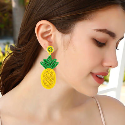 Bead Stainless Steel Pineapple Earrings