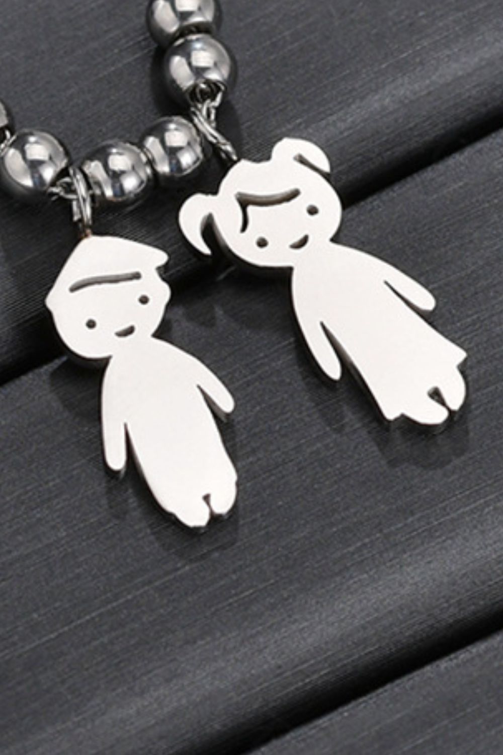 Boy and Girl Pendant Stainless Steel Necklace