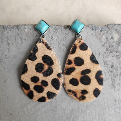 Artificial Turquoise Teardrop Earrings