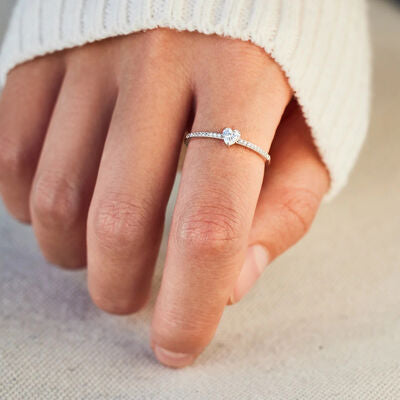 Heart Shape 925 Sterling Silver Ring