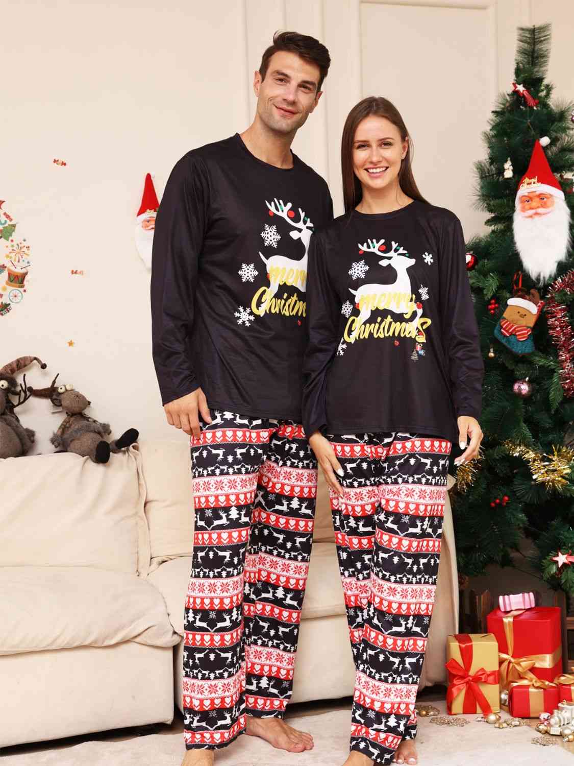 Full Size MERRY CHRISTMAS Graphic Top and Pants Set