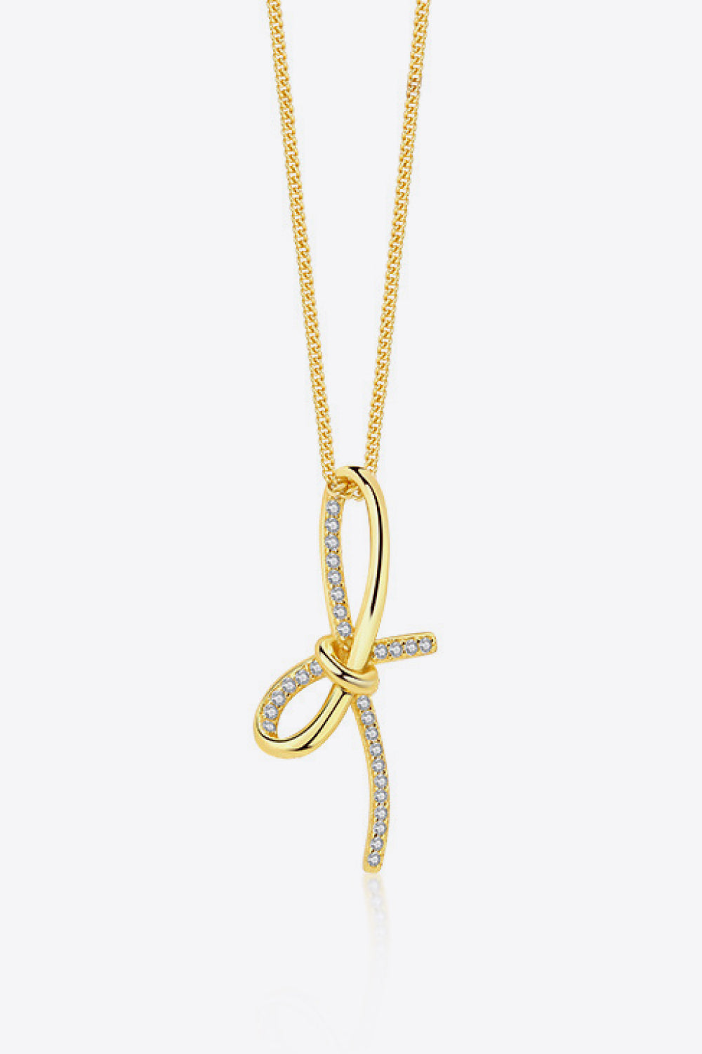 Zircon Bow Pendant Necklace