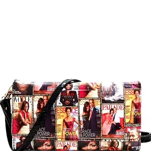 Magazine Print Smartphone Wallet Cross Body