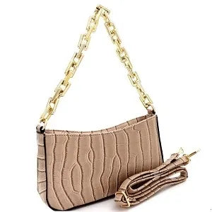 2 Way Crocodile Print Cross Body