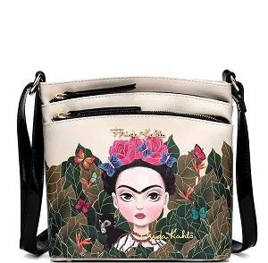 Authentic Frida Kahlo Cartoon Version Multi Pocket Medium Crossbody