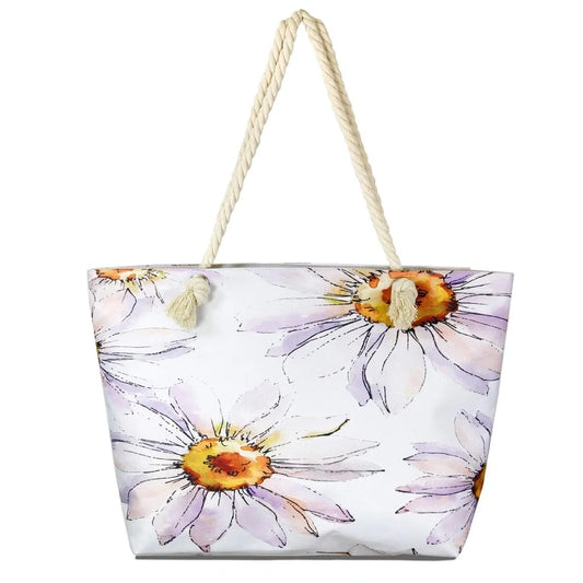White Flower Tote